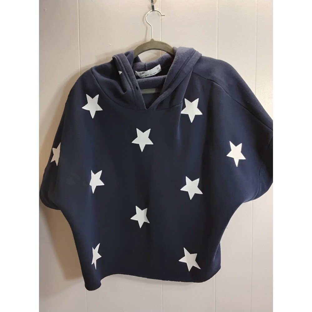 Roma Concept by Rosee Size 2X Junior Star hooded Cropped Sweatshirt
